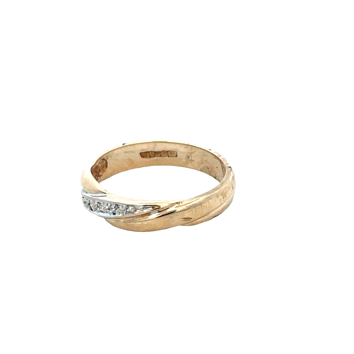 9ct yellow gold diamond ring size M (sh27666b)