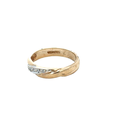 9ct yellow gold diamond ring size M (sh27666b)