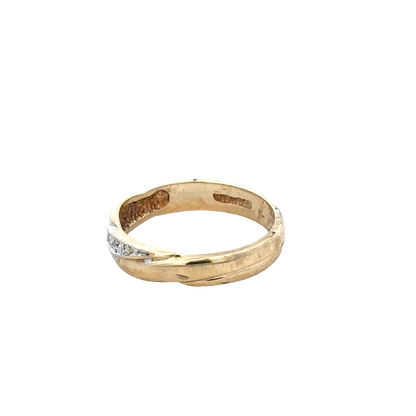 9ct yellow gold diamond ring size M (sh27666b)