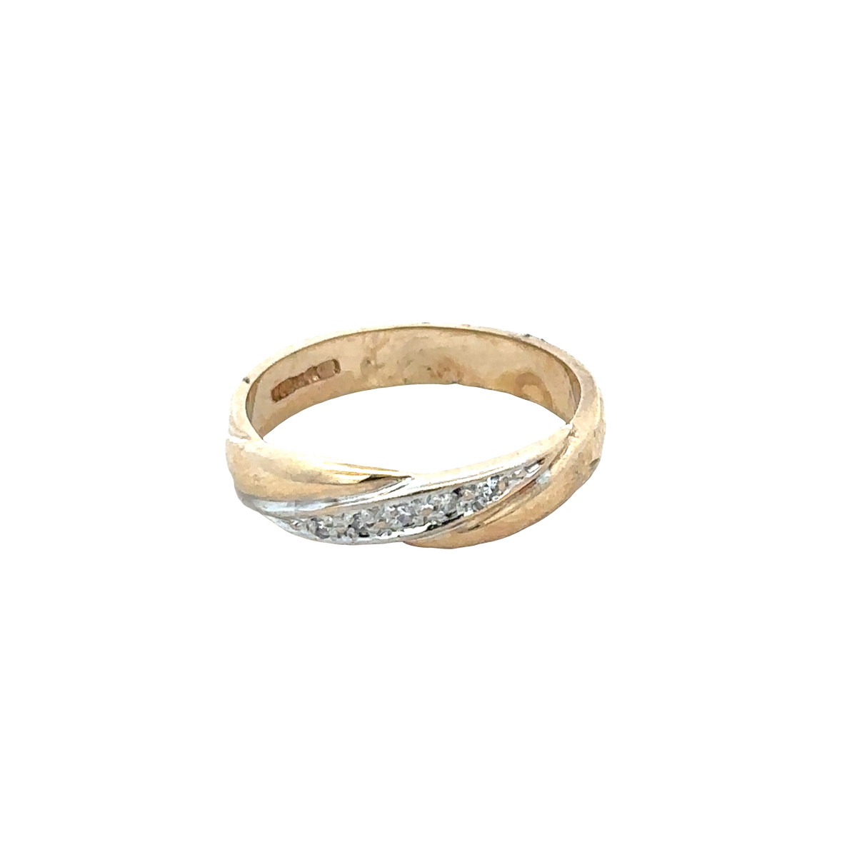 9ct yellow gold diamond ring size M (sh27666b)