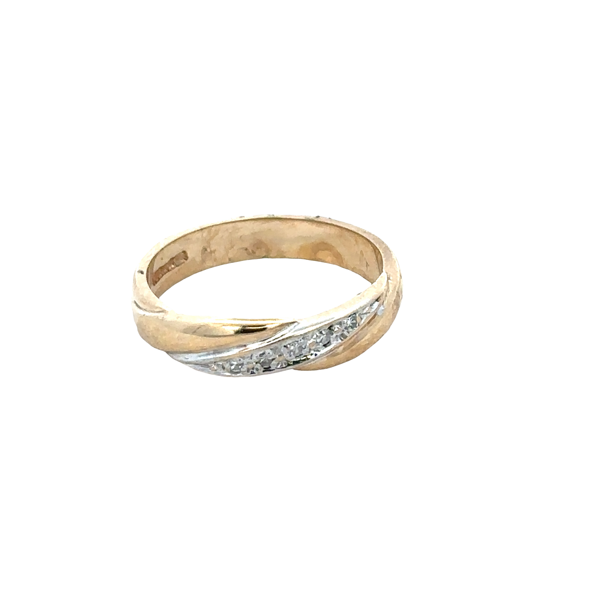 9ct yellow gold diamond ring size M (sh27666b)