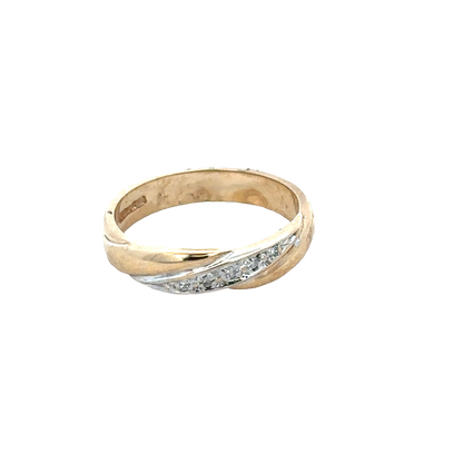 9ct yellow gold diamond ring size M (sh27666b)