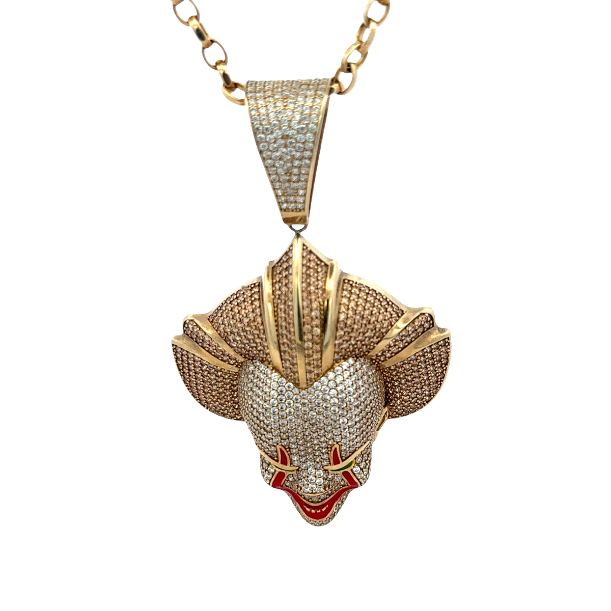 9ct yellow gold joker pendant 26.9g  (sh25058l)