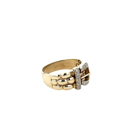 9ct yellow gold diamond buckle ring size Z2 (sh25255l)