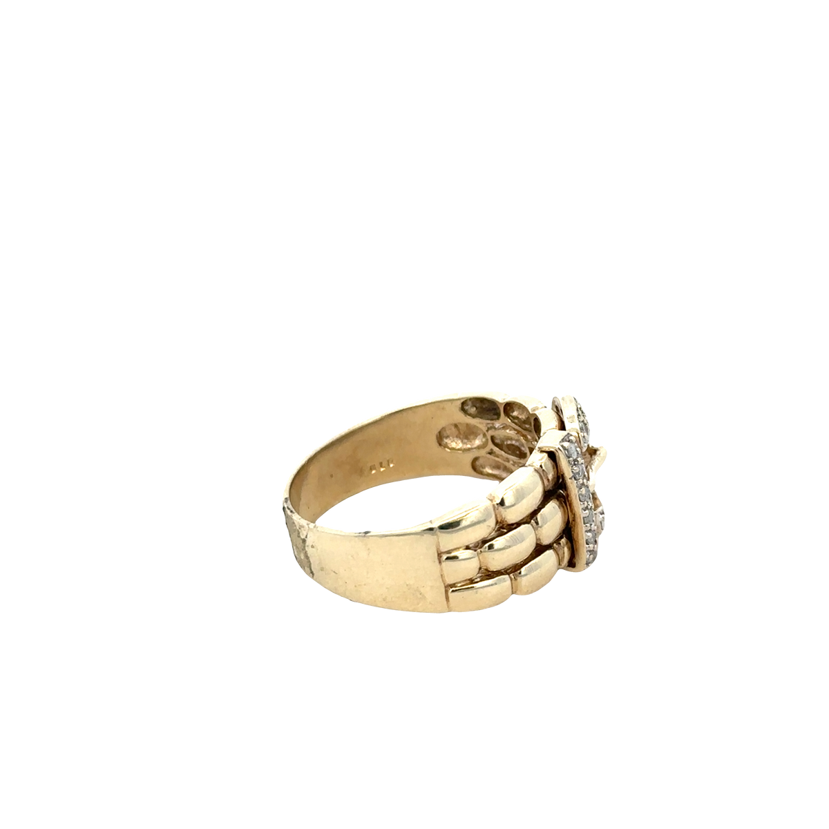 9ct yellow gold diamond buckle ring size Z2 (sh25255l)