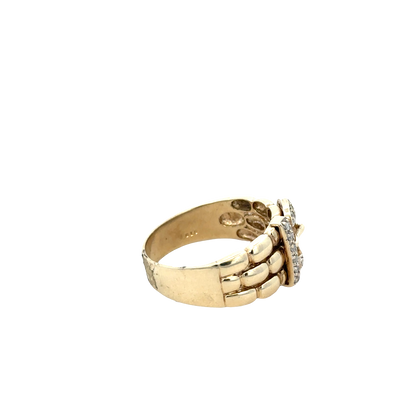 9ct yellow gold diamond buckle ring size Z2 (sh25255l)