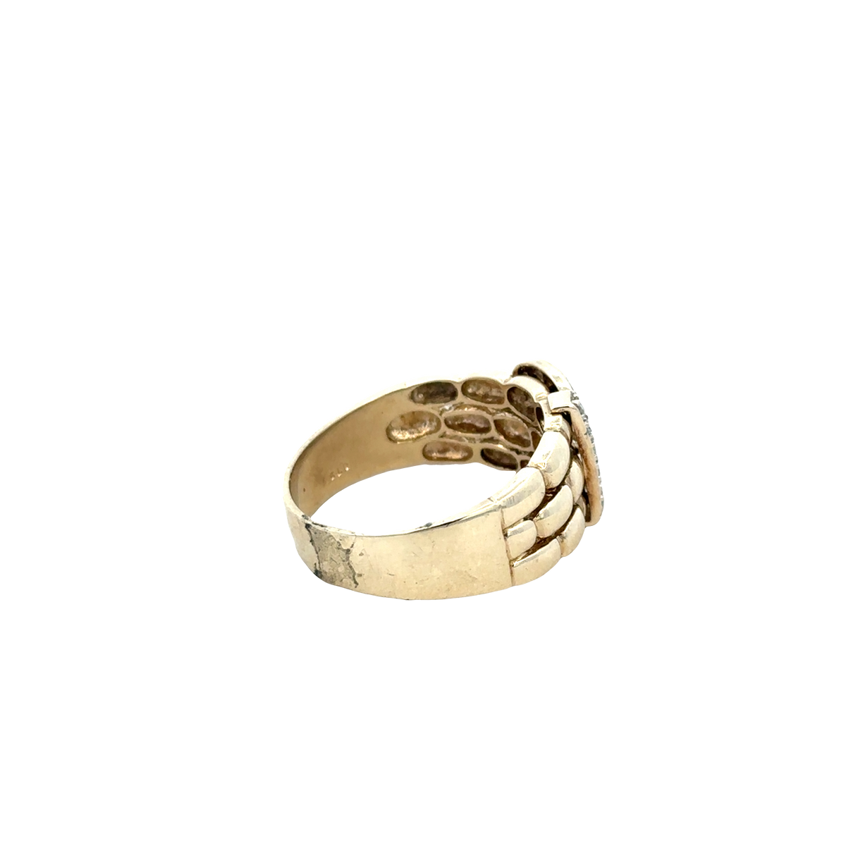 9ct yellow gold diamond buckle ring size Z2 (sh25255l)