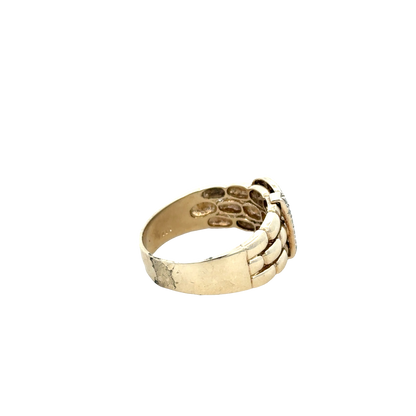 9ct yellow gold diamond buckle ring size Z2 (sh25255l)