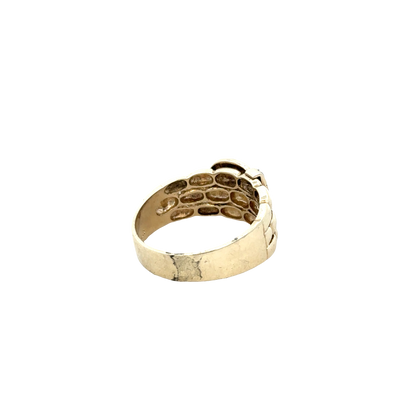9ct yellow gold diamond buckle ring size Z2 (sh25255l)