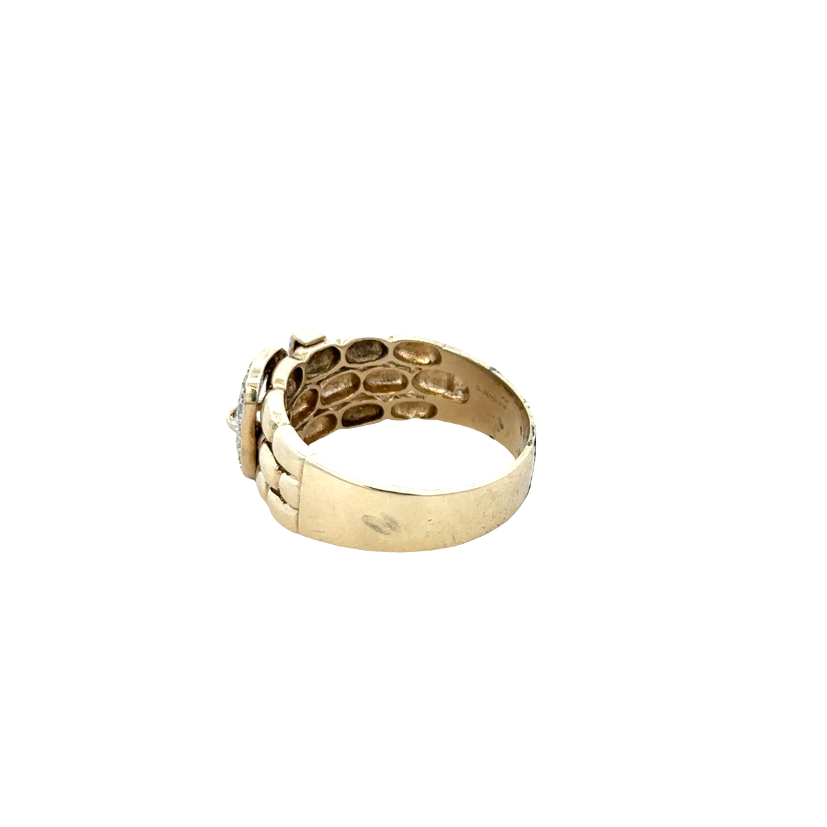 9ct yellow gold diamond buckle ring size Z2 (sh25255l)