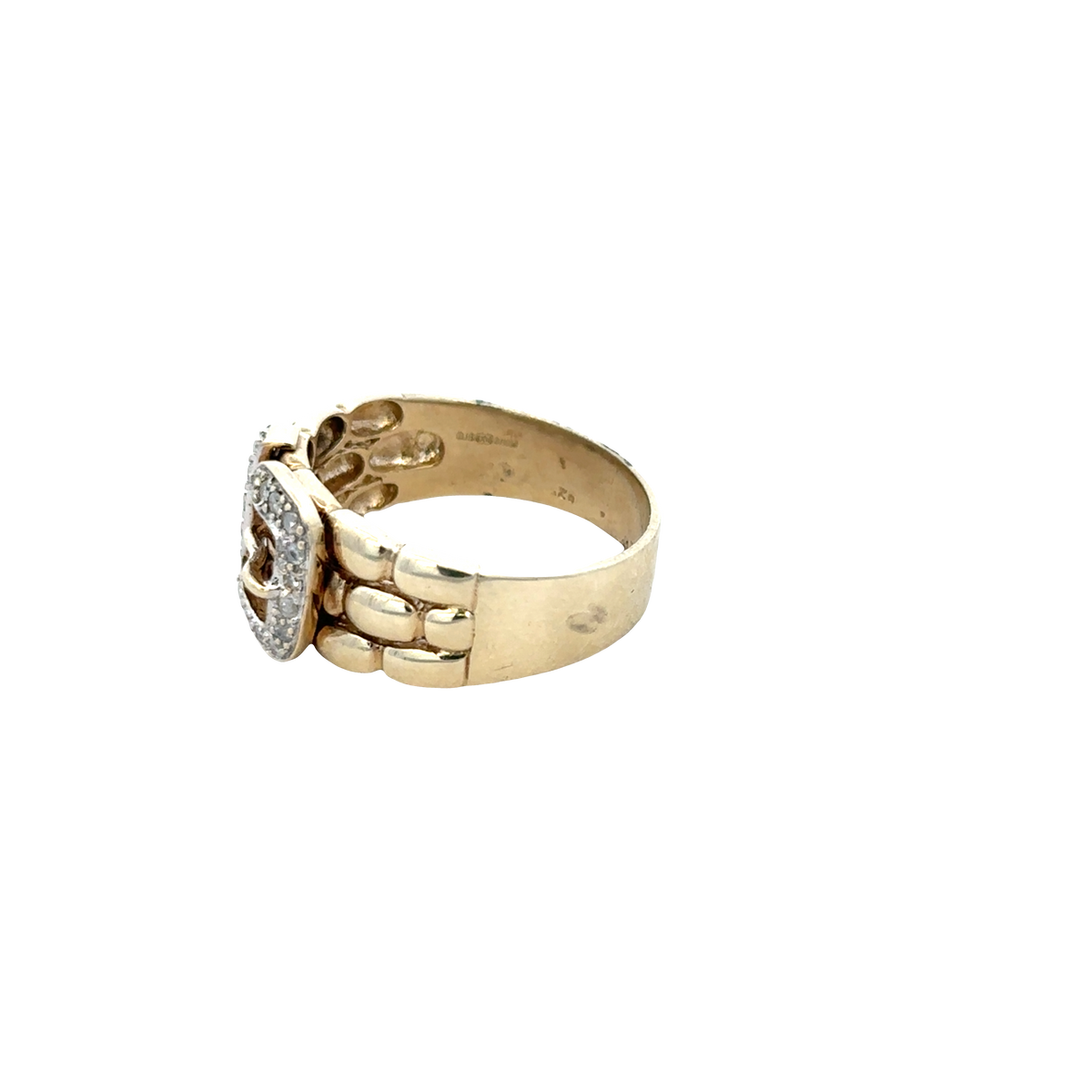 9ct yellow gold diamond buckle ring size Z2 (sh25255l)