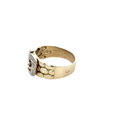 9ct yellow gold diamond buckle ring size Z2 (sh25255l)
