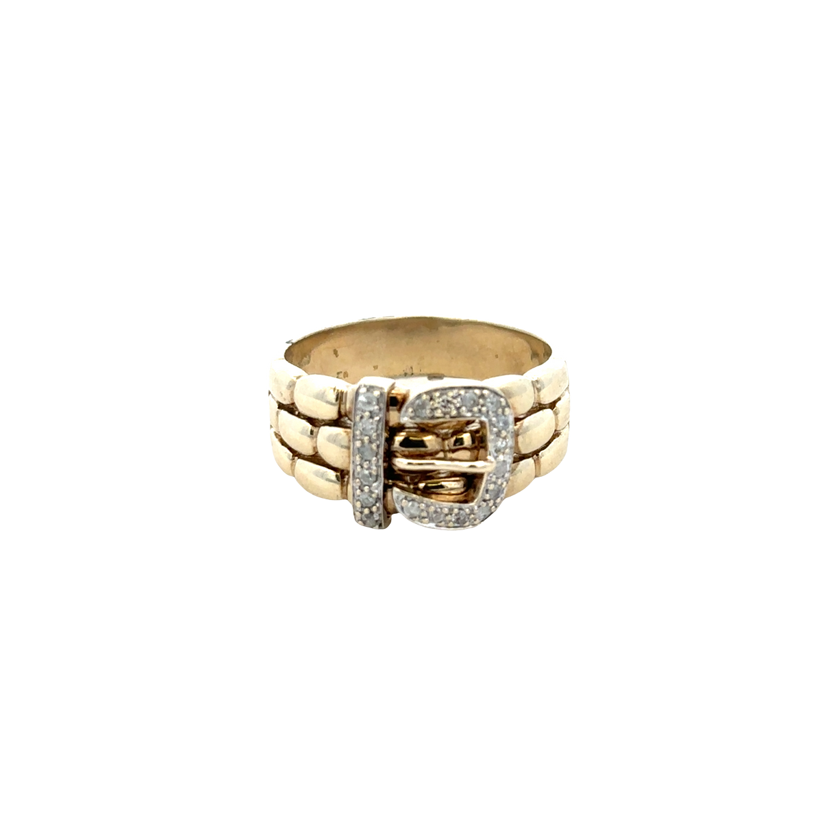 9ct yellow gold diamond buckle ring size Z2 (sh25255l)
