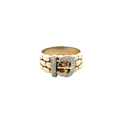 9ct yellow gold diamond buckle ring size Z2 (sh25255l)