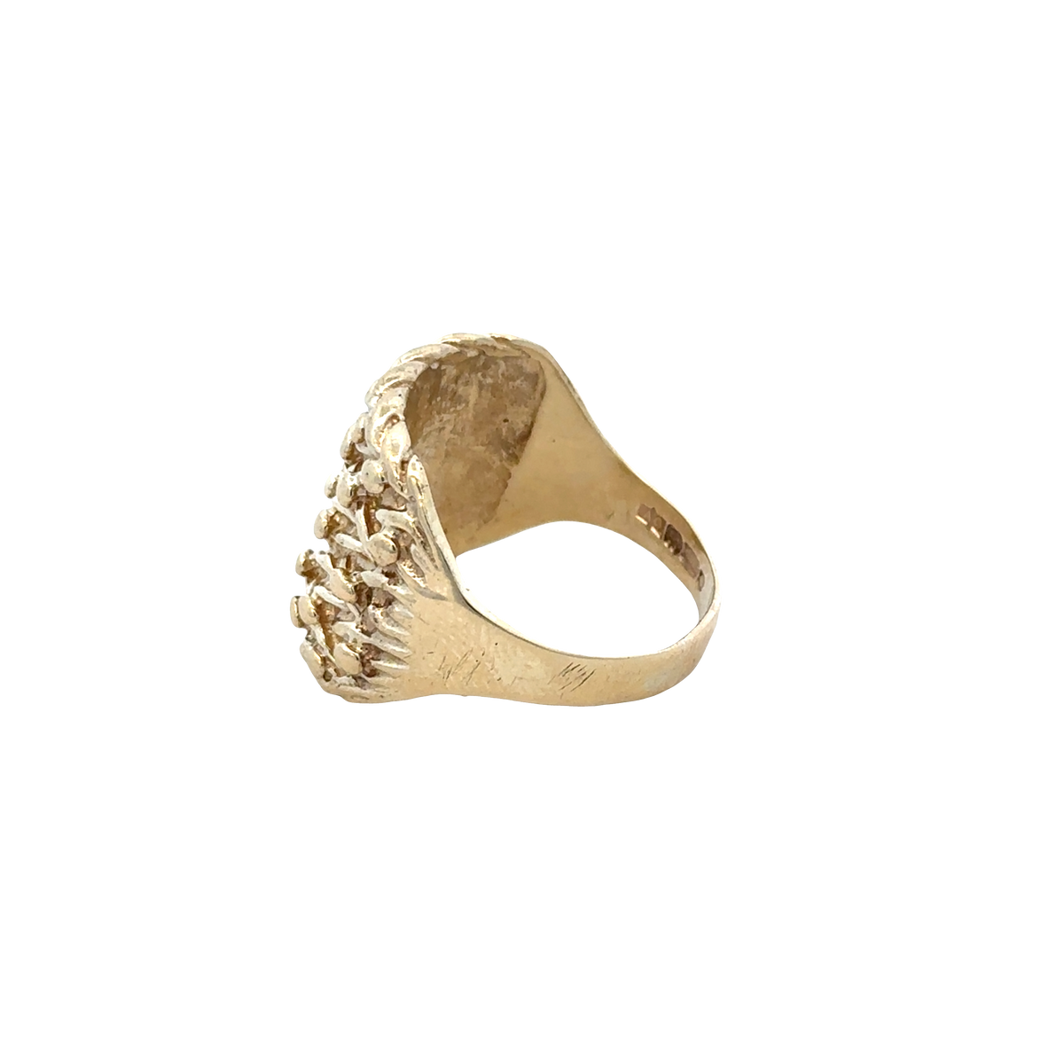 9ct yellow gold keeper ring size W1/2 (bb2054b)
