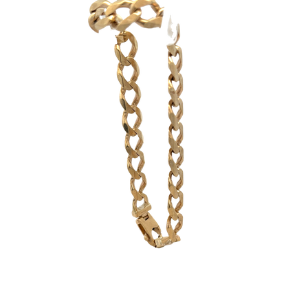 9ct yellow gold curb bracelet 38.4g
