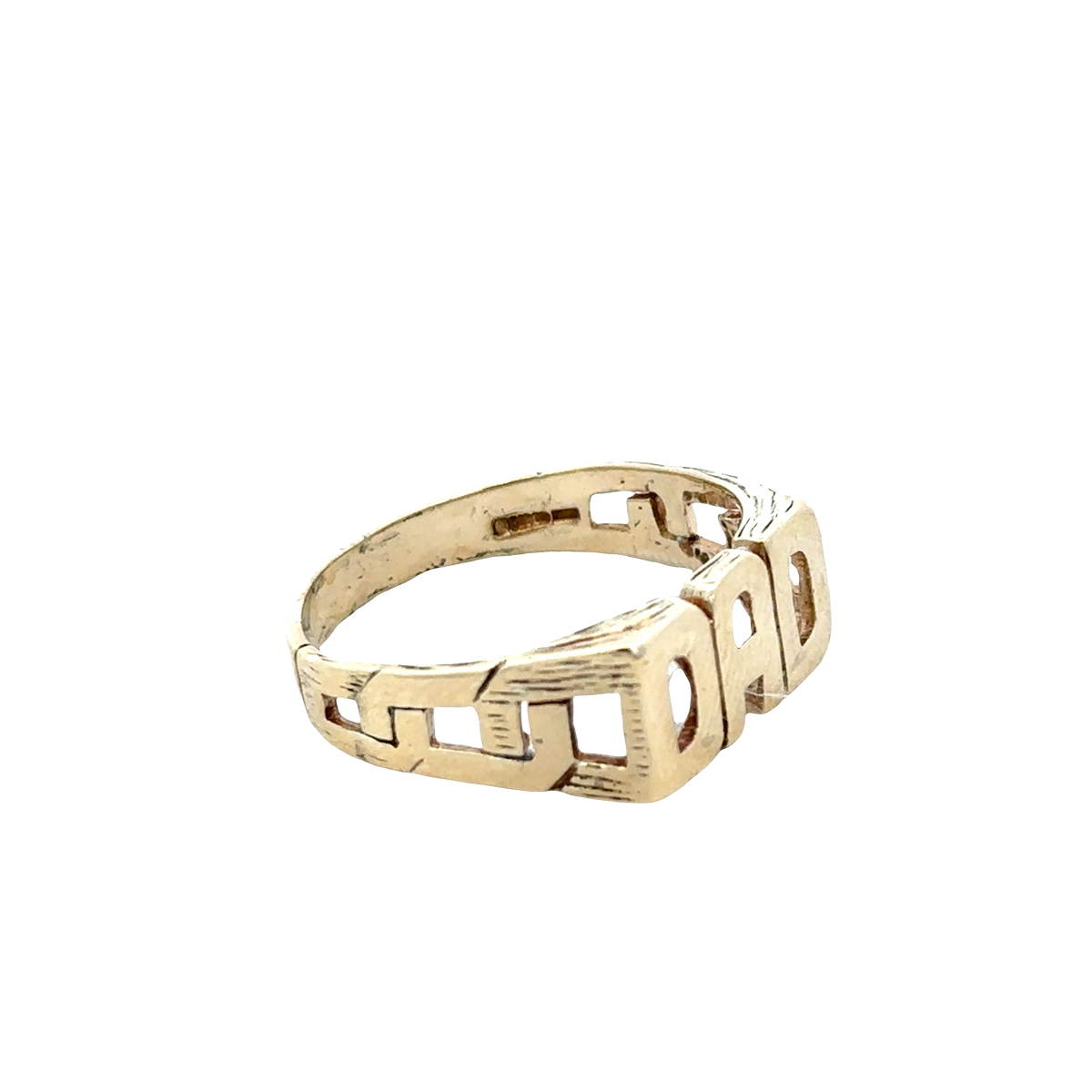 9ct yellow gold DAD ring size X (sh27865b)