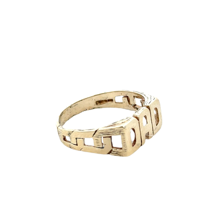 9ct yellow gold DAD ring size X (sh27865b)