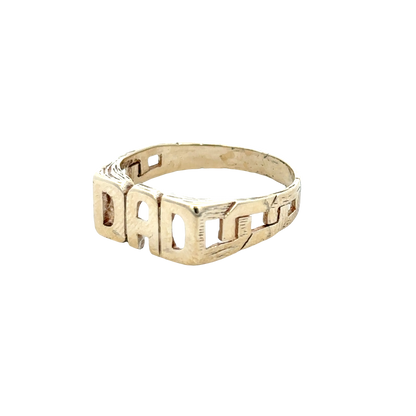9ct yellow gold DAD ring size X (sh27865b)