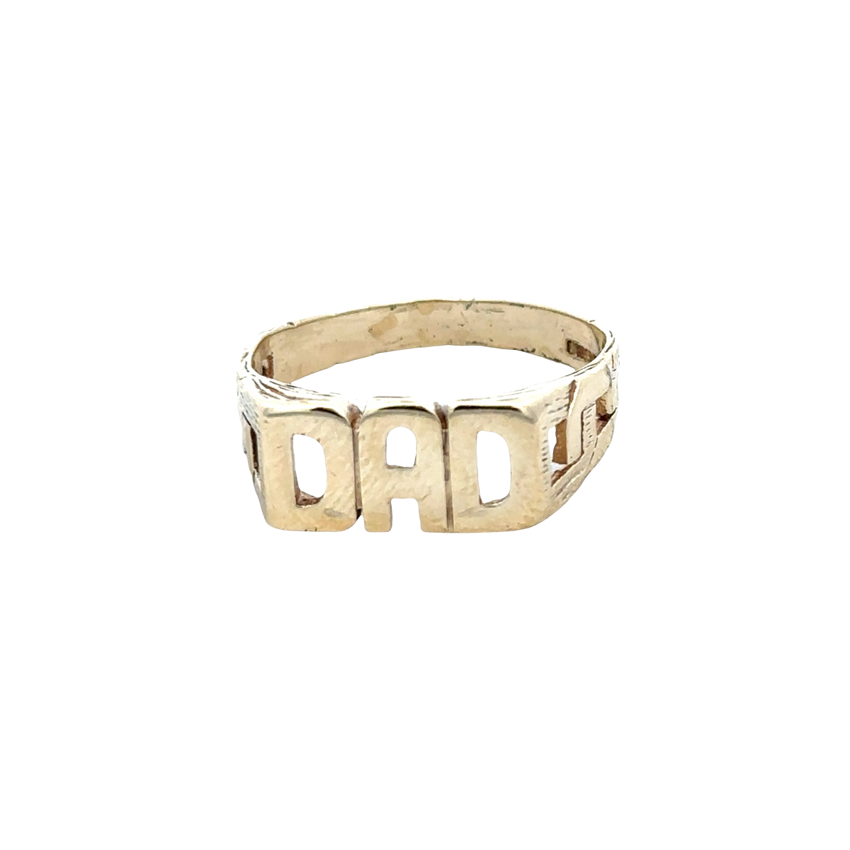 9ct yellow gold DAD ring size X (sh27865b)