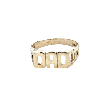 9ct yellow gold DAD ring size X (sh27865b)
