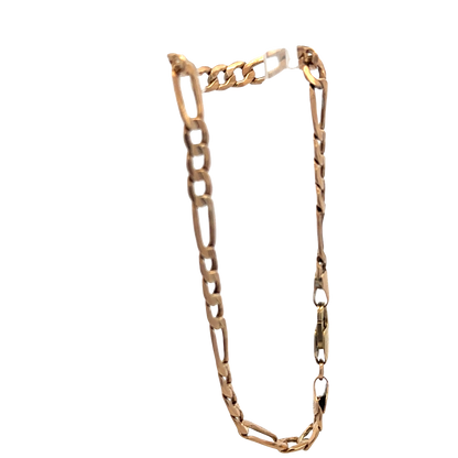 9ct yellow gold figaro bracelet 3.3g (sh27001b)