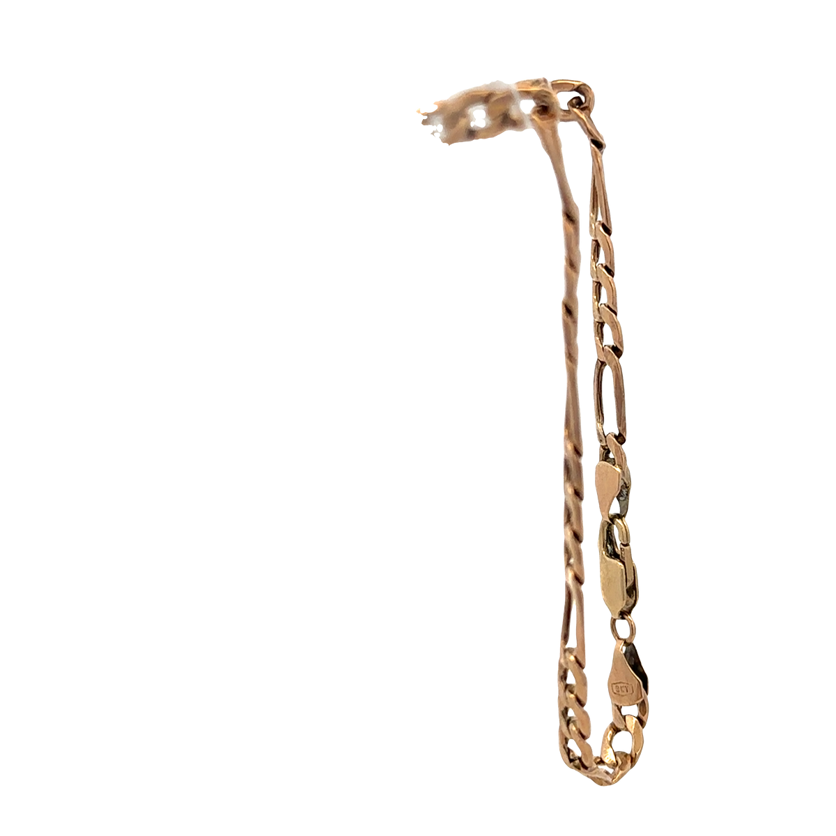 9ct yellow gold figaro bracelet 3.3g (sh27001b)