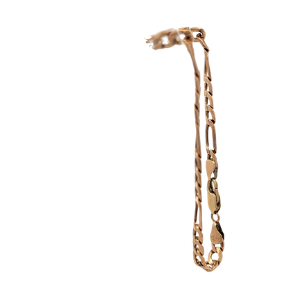 9ct yellow gold figaro bracelet 3.3g (sh27001b)