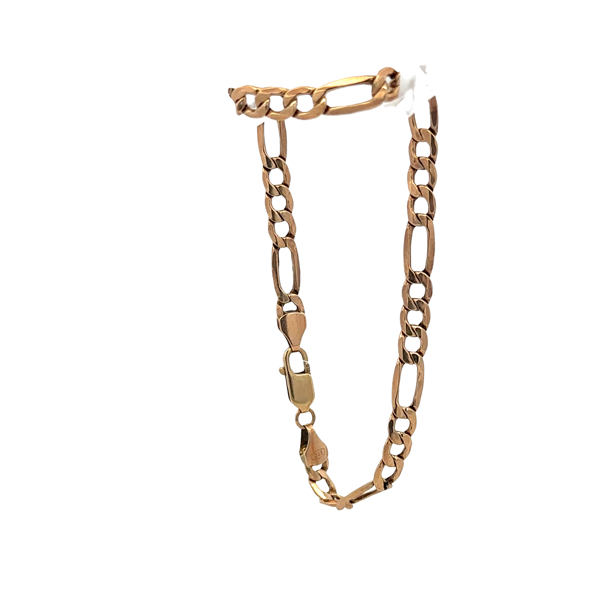 9ct yellow gold figaro bracelet 3.3g (sh27001b)