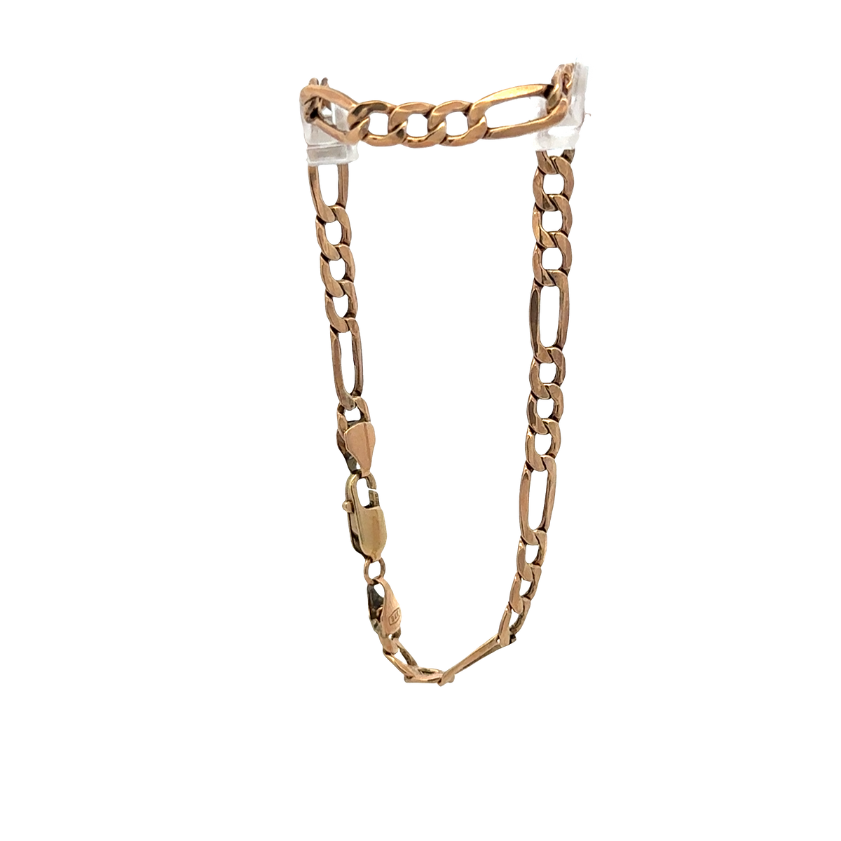 9ct yellow gold figaro bracelet 3.3g (sh27001b)