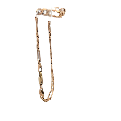 9ct yellow gold figaro bracelet 3.3g (sh27001b)