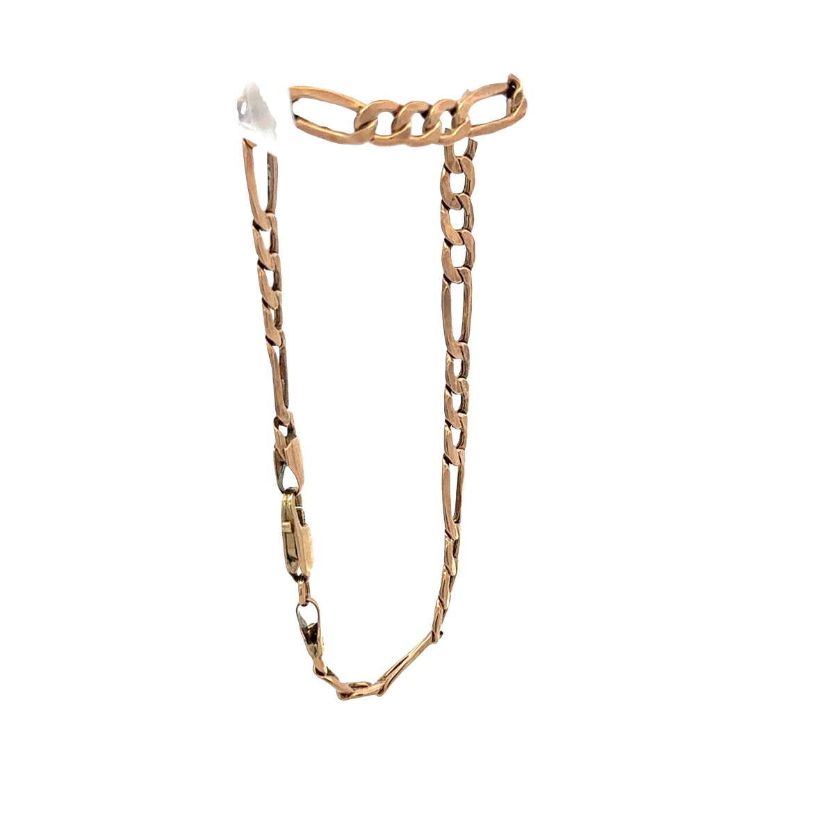 9ct yellow gold figaro bracelet 3.3g (sh27001b)