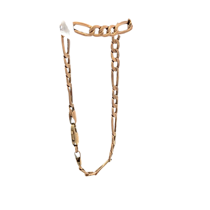 9ct yellow gold figaro bracelet 3.3g (sh27001b)