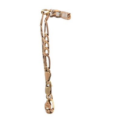 9ct yellow gold figaro bracelet 3.3g (sh27001b)