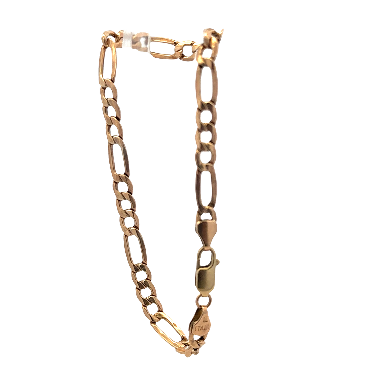 9ct yellow gold figaro bracelet 3.3g (sh27001b)