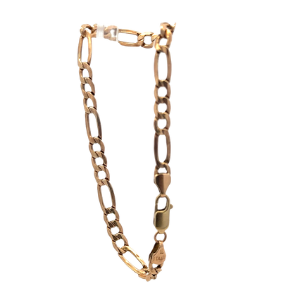 9ct yellow gold figaro bracelet 3.3g (sh27001b)