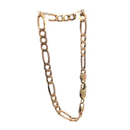 9ct yellow gold figaro bracelet 3.3g (sh27001b)
