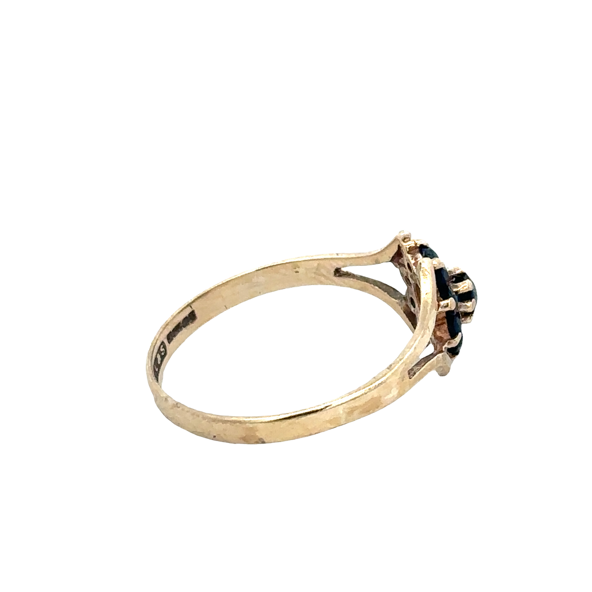 9ct yellow gold ring size P (sh27623b)