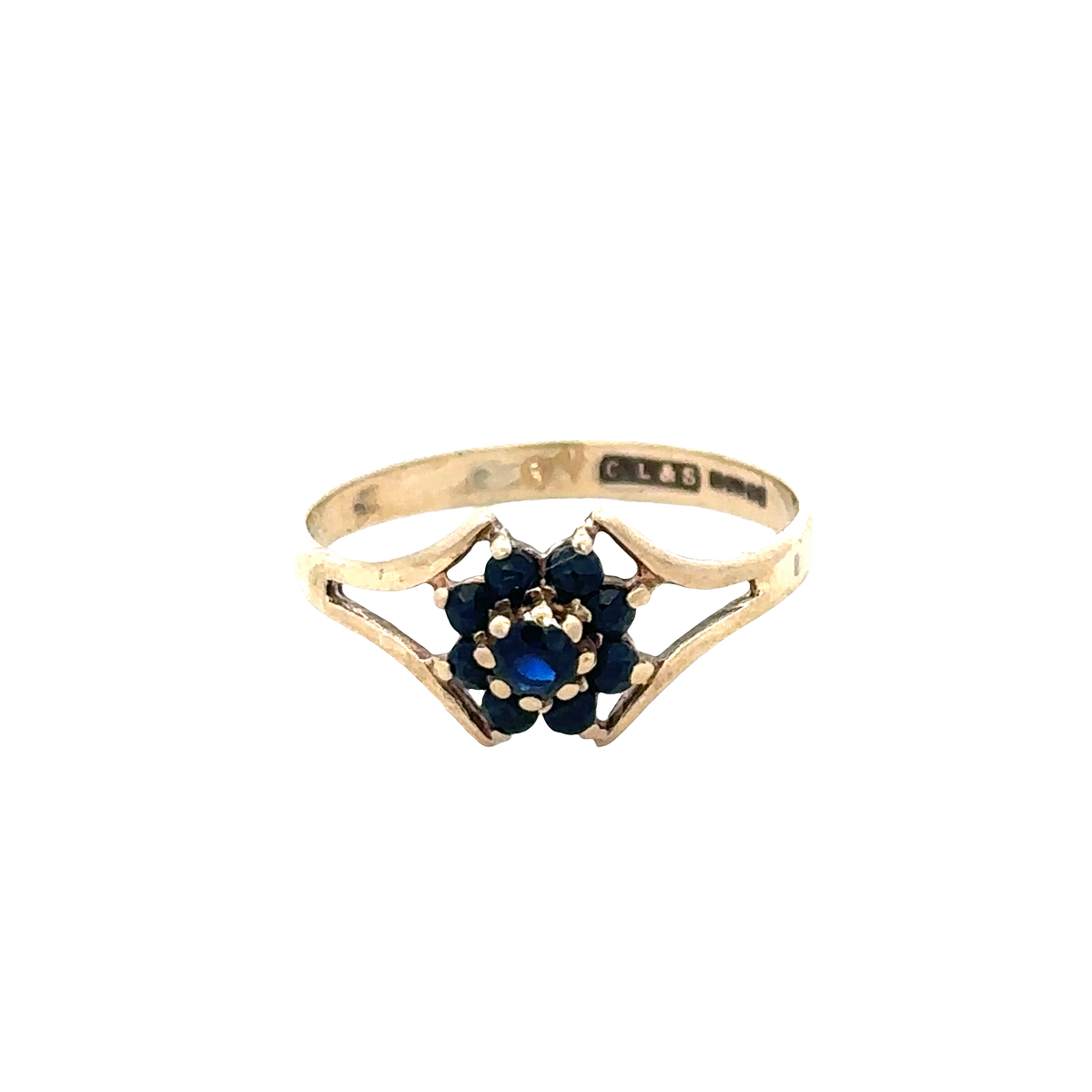 9ct yellow gold ring size P (sh27623b)