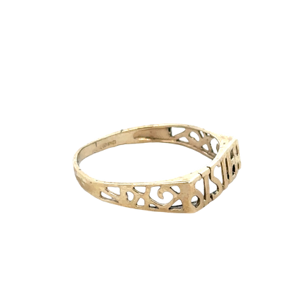 9ct yellow gold SISTER ring size Q (sh25696l)