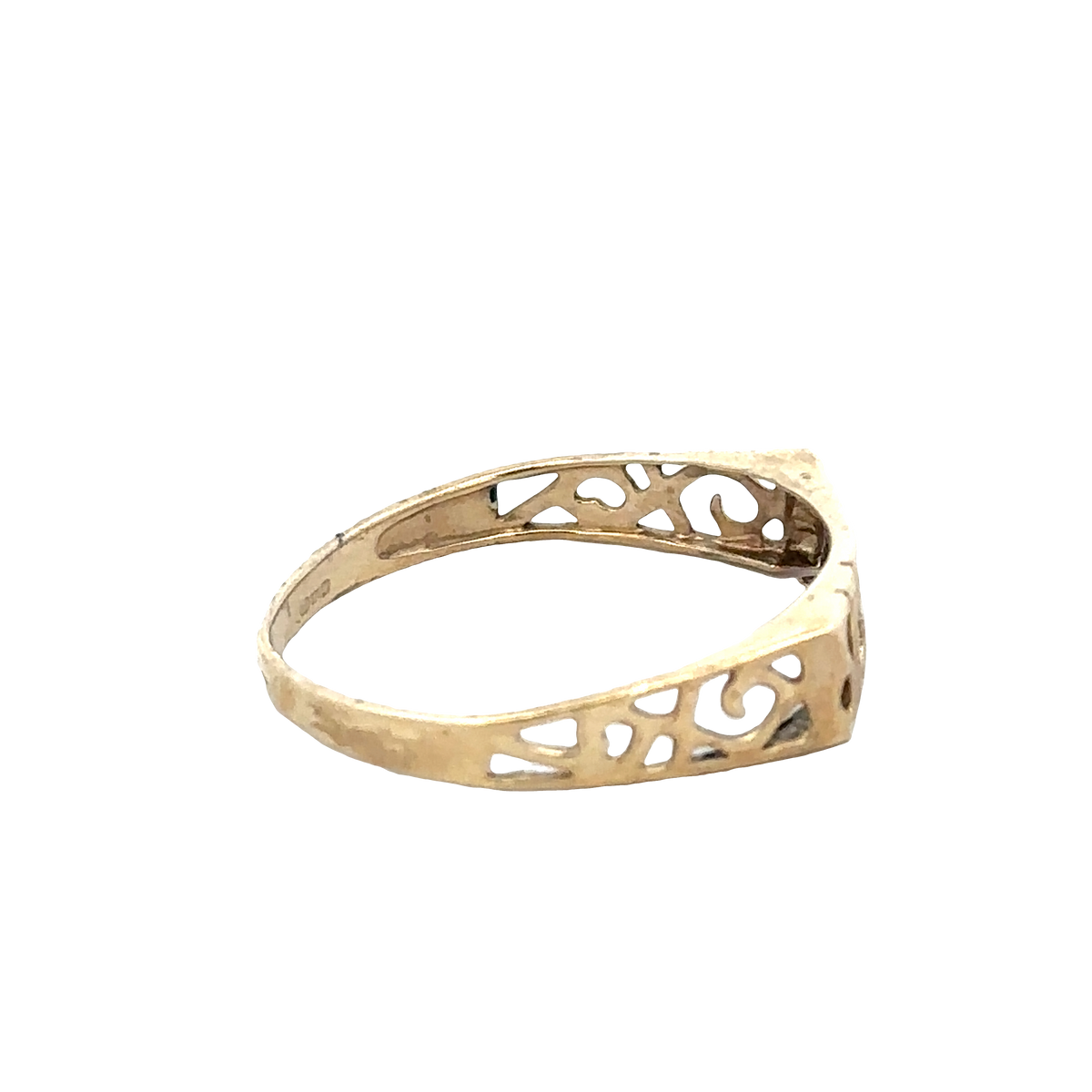 9ct yellow gold SISTER ring size Q (sh25696l)