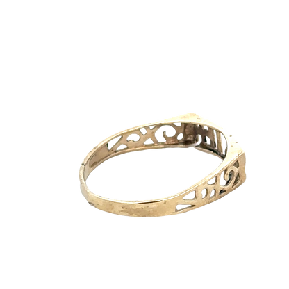 9ct yellow gold SISTER ring size Q (sh25696l)