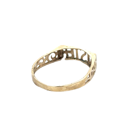 9ct yellow gold SISTER ring size Q (sh25696l)