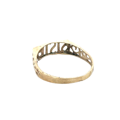 9ct yellow gold SISTER ring size Q (sh25696l)
