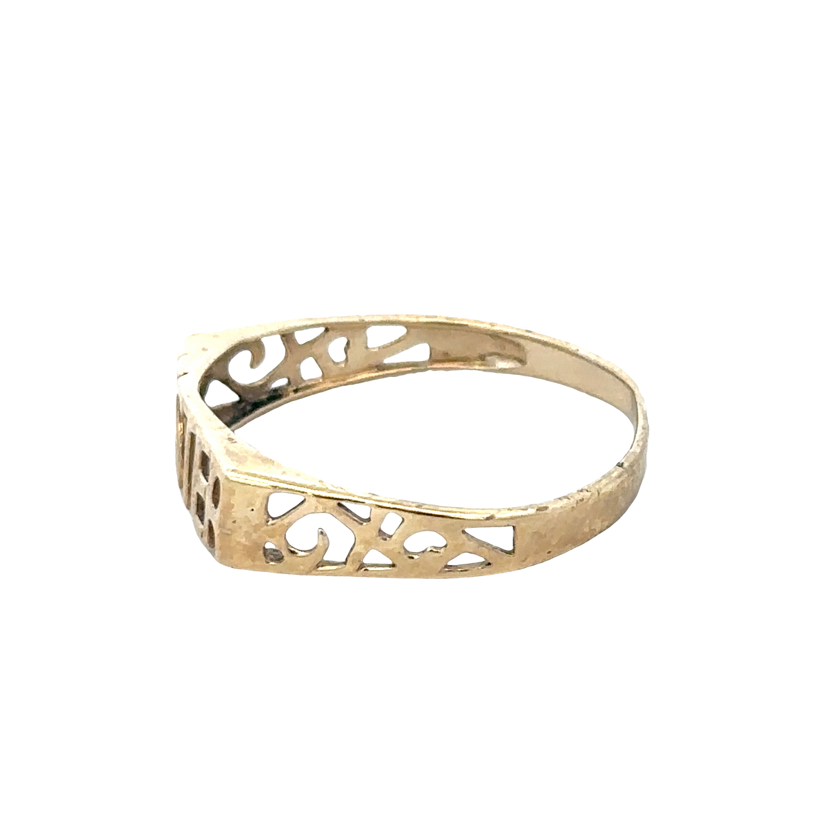 9ct yellow gold SISTER ring size Q (sh25696l)