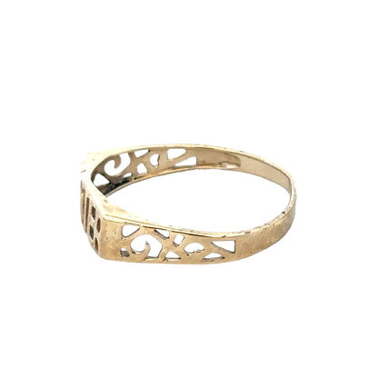 9ct yellow gold SISTER ring size Q (sh25696l)