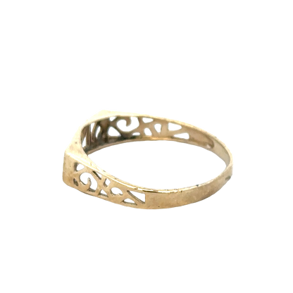 9ct yellow gold SISTER ring size Q (sh25696l)