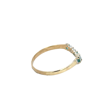 9ct yellow gold ring size P (sh25821l)