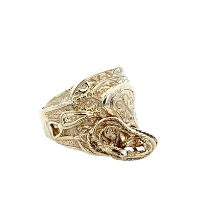9ct yellow gold saddle ring   sh27885b