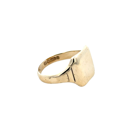 9ct yellow gold signet ring size Q (sh27866b)